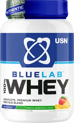Produktbild von USN Blue Lab Whey (908g) Tropical Smoothie - Eiweiße - Molkenprotein-Mischung