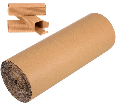Zdjęcie produktu dla Rola kartonu falowanego jednostronnie, 30,5 x 500 cm, kolor brązowy. Materiał do rękodzieła i pakowania