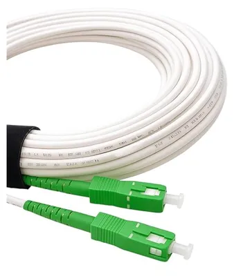 Produktbild von Elfcam - Glasfaserkabel SC-APC zu SC-APC - 20 m (Weiß), Verstärktes Glasfaser-Patchkabel, Simplex Singlemode 9/125 µm, Geschirmt, Geringe Dämpfung, Kompatibel mit Livebox, Freebox, SFR, Bouygues