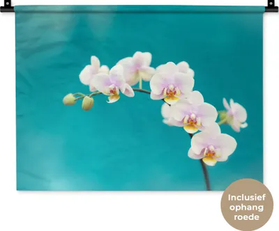 Produktbild von MuchoWow® Wandteppich Wandbehang Orchidee - Blumen - Pflanze - Weiß - Lila 60x45 cm Tapisserie Dekoration Wandtuch - Das Schlafzimmer