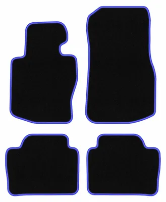 Produktbild von Velours-Fußmatten für BMW 4 F36 2014-2021 (Coupe/cabrio xdrive) – 4-tlg, Schwarz/Blau, passgenau – Wielganizator CARLUX