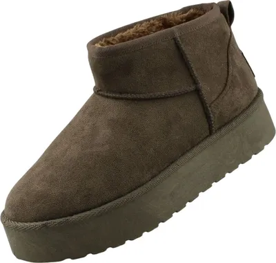A single brown boot with a thick sole, shown against a white background.