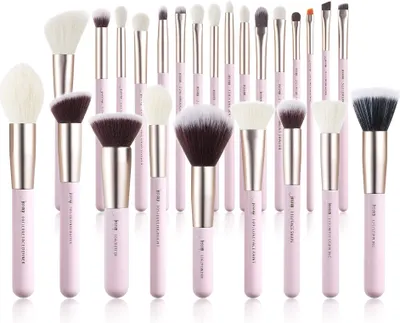 Produktbild von Jessup Pinselset Makeup Pinsel Make Up Pinsel Set 25 Stk Kosmetik Schmink Pinsel Augenpinsel Gesichtpinsel Make Up Brushes Lidschattenpinsel Synthetische Natürliche Haare Holzgriff T290