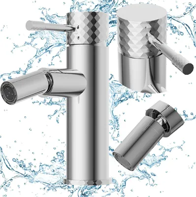 Produktbild von Granitan - Bidetarmatur - Badarmatur Höhe 17,8 cm - Wasserhahn Chrom - 360° schwenkbar - GLAMI