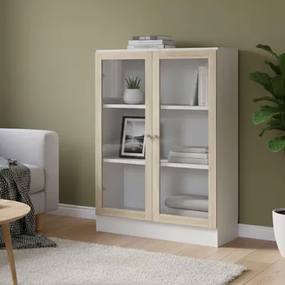 Image de Amphan - Bibliothèque, 79x28x107h cm Blanc, 2 Étagères