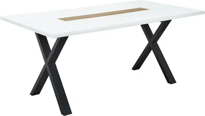 Produktbild von Esstisch mit X-Gestell, 180x100cm, weiß, FALLON-55