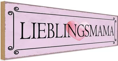 Produktbild von vianmo Holzschild 10x27 cm Lieblingsmama Herz Familie Freunde
