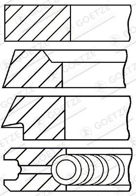 Produktbild von GOETZE ENGINE 08-214800-10 Kolbenringsatz Kolbenringe