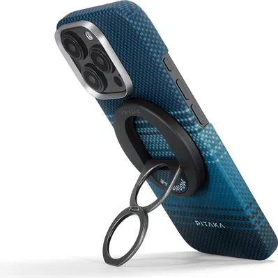 Image de Pitaka MagEZ Grip 3 – Compatibilité avec MagSafe et MagEZ 2.0 – Utilisation comme poignée ou support – Conception à double anneau pour stabilité