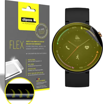Produktbild von 2x Schutzfolie für Amazfit Verge 2 Folie, 100% Displayabdeckung, dipos Flex
