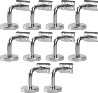 Produktbild von SWANEW 10 Stück Edelstahl Handlaufträger mit Abdeckrosette Handlaufhalter Handlauf Wandhalter Neigung Verstellbar Geländerhalter für Wandhalter