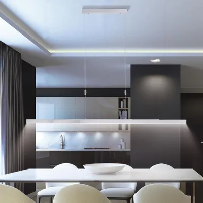 Image de Suspension LED de table Adriana 179cm avec dimmer et CCT laiton