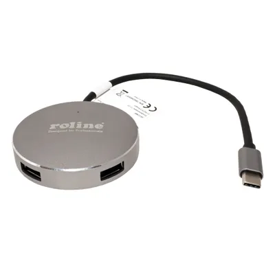 Obrázek produktu pro ROLINE USB 5Gbps (USB 3.0) Hub, USB C(M) - 4x USB3.0 A(F), kulatý (14.02.5036)