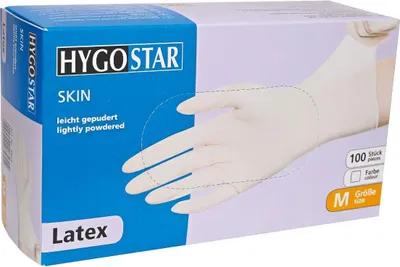 Produktbild von HYGOSTAR unisex Einmalhandschuhe SKIN weiß Größe L 100 St.
