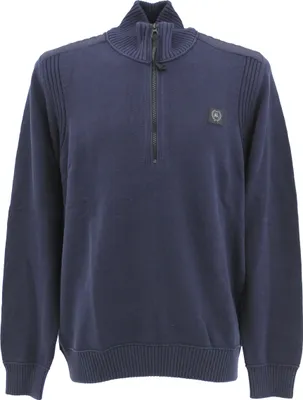 Produktbild von 33313 Lerros, ,  Herren Troyer Pullover Pulli Mock Zip, mittlerer Glattstrick, marineblau, L