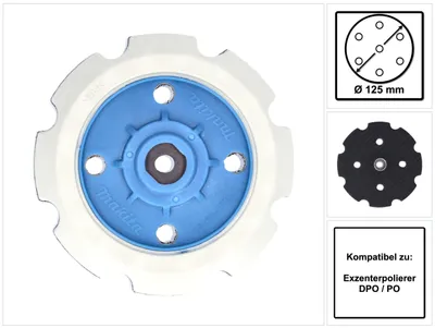 Produktbild von Makita Stützteller Schleifteller 125 mm ( 197922-4 ) für Exzenterpolierer DPO / PO