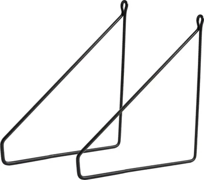 Produktbild von Natural Goods Berlin Regalhalter PANKOW, Regalhalterung, Regalträger, Wandregal, Wandkonsole, Schwarz, für 200 mm Regalboden, 2 Stück