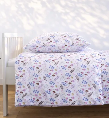 Rosa Blumen Bettwäsche Set aus Baumwolle und hochwertiges Kinderbettwäsche Kinderzimmer