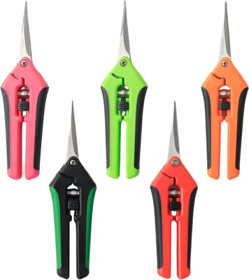 Produktbild von Gartenscheren-Set 5-teilig, mit Bonsaischere, Blumenschere, Edelstahl, Sicherheitsverschluss, für Pflanzen
