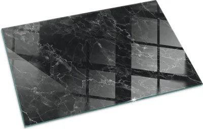 Produktbild von Elegantes Marmormuster – Glasbodenplatte für – Kaminofen – Kaminplatte Glas – Schutzglas – Funkenschutzplatte –Glasbodenplatte Feuerfeste – Hitzeschutzplatte – Bodenschutz aus Glas – 100x70 cm