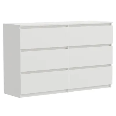 Produktbild von Kommode Schubladenkommode Weiß 100 cm mit 6 Schubladen funktional für Wohnzimmer Büro Schlafzimmer