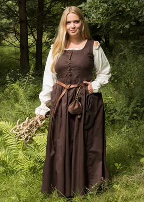 Produktbild von Ärmelloses Mittelalterkleid, Trägerkleid Lene, braun : XXL Größe: XXL