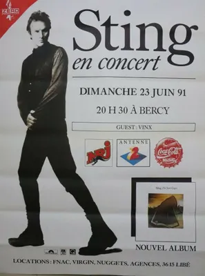 Immagine prodotto di STING - Tournée francese 1991 - AFFICHE / POSTER - 118x160 cm