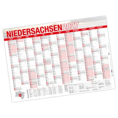 Produktbild von itenga Jahresplaner Niedersachsen 2027 Wandkalender DIN A0 (118,9 x 84,1 cm), 250 g/m²