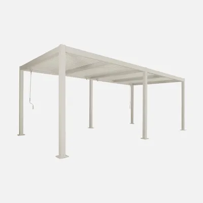 Produktbild von sweeek - Bioklimatische Pergola Palace mit Lamellendach 3x6m - Beige