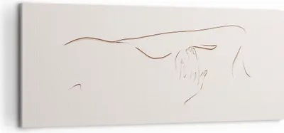 Produktbild von Bild auf Leinwand - Leinwandbild - Einteilig - Skizze Nacktheit Frau - 100x40cm - Wand Bild - Wanddeko - Wandbilder - Leinwanddruck - Bilder - Wanddekoration - Leinwand bilder - AB100x40-4552