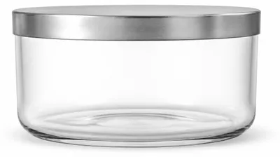 Produktbild von Aspol Scentra Kerzenglas N10 340 Transparent, niedriger Zylinder mit Metalldeckel, 250 ml, Ø 10 × 5,5 cm, 1 Stück