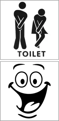 Produktbild von 1 Toilettenaufkleber + 1 Aufkleber mit lächelndem Gesicht, Toilettenkennzeichnungs-/Dekorationsetiketten