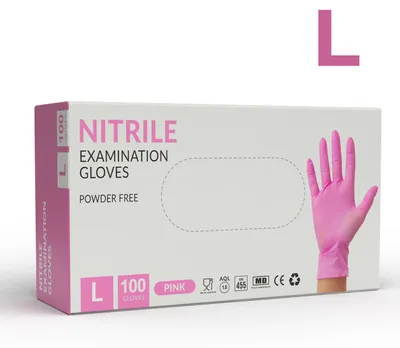 Produktbild von Nitrilhandschuhe – Puderfreie Handschuhe In Rosa (Pink) – 100 Stück – Grösse L