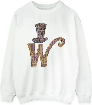 Produktbild von Willy Wonka - "W Logo Hat" Sweatshirt für Damen BI42462 (M) (Weiß)