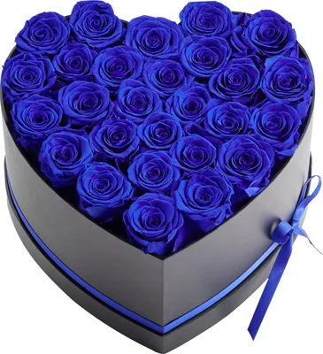 Produktbild von SucceBuy 27x Ewige Rosen in Herzform Box, konservierter Blumenstrauß, Geschenkbox mit Blumen für Ehefrau, Mutter, Partner, ideal für Hochzeit, Muttertag, Valentinstag, Weihnachten, Königsblau