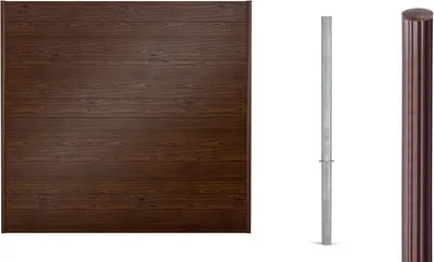 Produktbild von Alberts Sichtschutz Palitio als Set,Holzdekor dunkel, zum Einbetonieren, Länge 10,00m, Profilhöhe 150mm