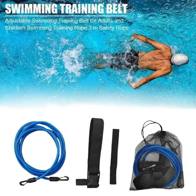 Imagen del producto de Correas de entrenamiento para natación con bandas elásticas, equipo de natación estático, resistencia ajustable, para