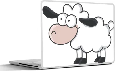 Produktbild von MuchoWow® Laptop Aufkleber Sticker Cover Eine Illustration eines glücklichen Schafes 31x22.5 cm - Laptop-Deko