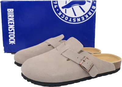 Produktbild von Birkenstock Boston Soft Footbed Clog Grau Velourleder