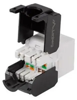 Productafbeelding van Lanberg KSU6-4000, Plat, Zwart, Wit, RJ-45, LSA-klemmen, Vrouwelijke connector, Fosfor/brons