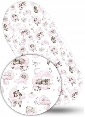 Obrázek produktu pro Babymam Prostěradlo s gumou do kočárku 38x80cm Růžoví medvídci