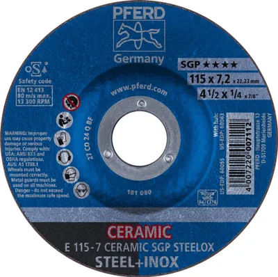 Obrázok produktu pre PFERD 62211300, Rezací disk, Nerezová oceľ, Oceľ, 11,5 cm, Každá značka, Stlačený stred, 2,22 cm
