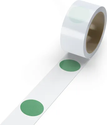 Produktbild von Segmentierte Bodenmarkierungspunkte WT-5126, PVC, Grün, Ø 75 mm, Rolle 10 m