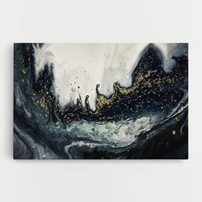 Produktbild von ARTHUB® Leinwandbild 80x120 cm, Abstract Black | Wohnzimmerdekoration, Hängende Bilder, Wanddekoration, Heimdekoration, Abstrakte, Marmor