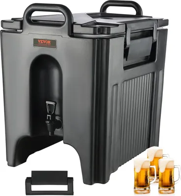Immagine prodotto di Distributore di bevande calde e fredde Distributore di bevande 37,6 L, LDPE Fontana di acqua calda e fredda Grande distributore di bevande con rubinetto per caffè, latte freddo, acqua, succo di frutta, ecc. Caraffa sottovuoto 1-2 persone