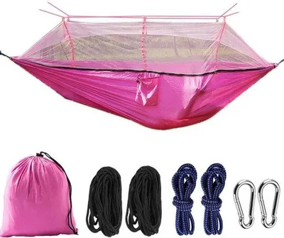 Produktbild von Famanu Hängematte für Camping - Mit Mückennetz - 260x140cm - Bunt