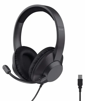 Productafbeelding van Trust Ayda Max, Kabel, Spraak/muziek, 20 - 20000 Hz, Koptelefoon met microfoon, Zwart