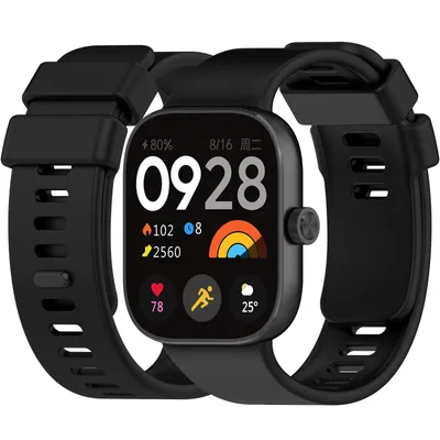 Produktbild von Silikon Armband Für Xiaomi Band 8 Pro,Band 9 Pro,Xiaomi Redmi Watch 4 ,Watch 5 Sport Sport Tracke Armband Schwarz