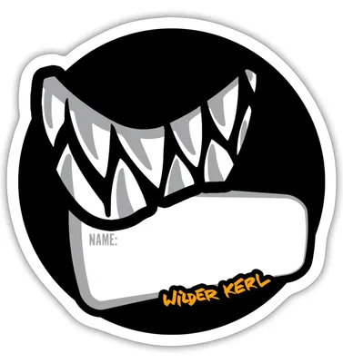 Produktbild von Spreadshirt Die Wilden Kerle Namenssticker Grins Sticker Aufkleber, 10 x 10 cm, Mattweiß