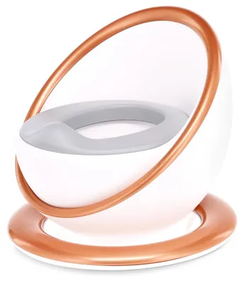 Immagine prodotto di Vasino per bambini Glamour Premium, antiscivolo, con seduta morbida, schienale e inserto, a partire dai 18 mesi, bianco e oro